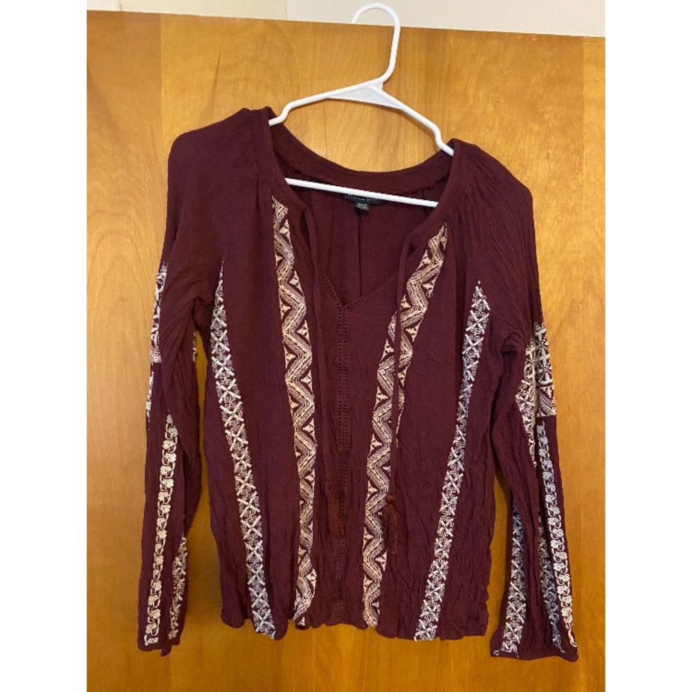 American Eagle maroon tunic shirt